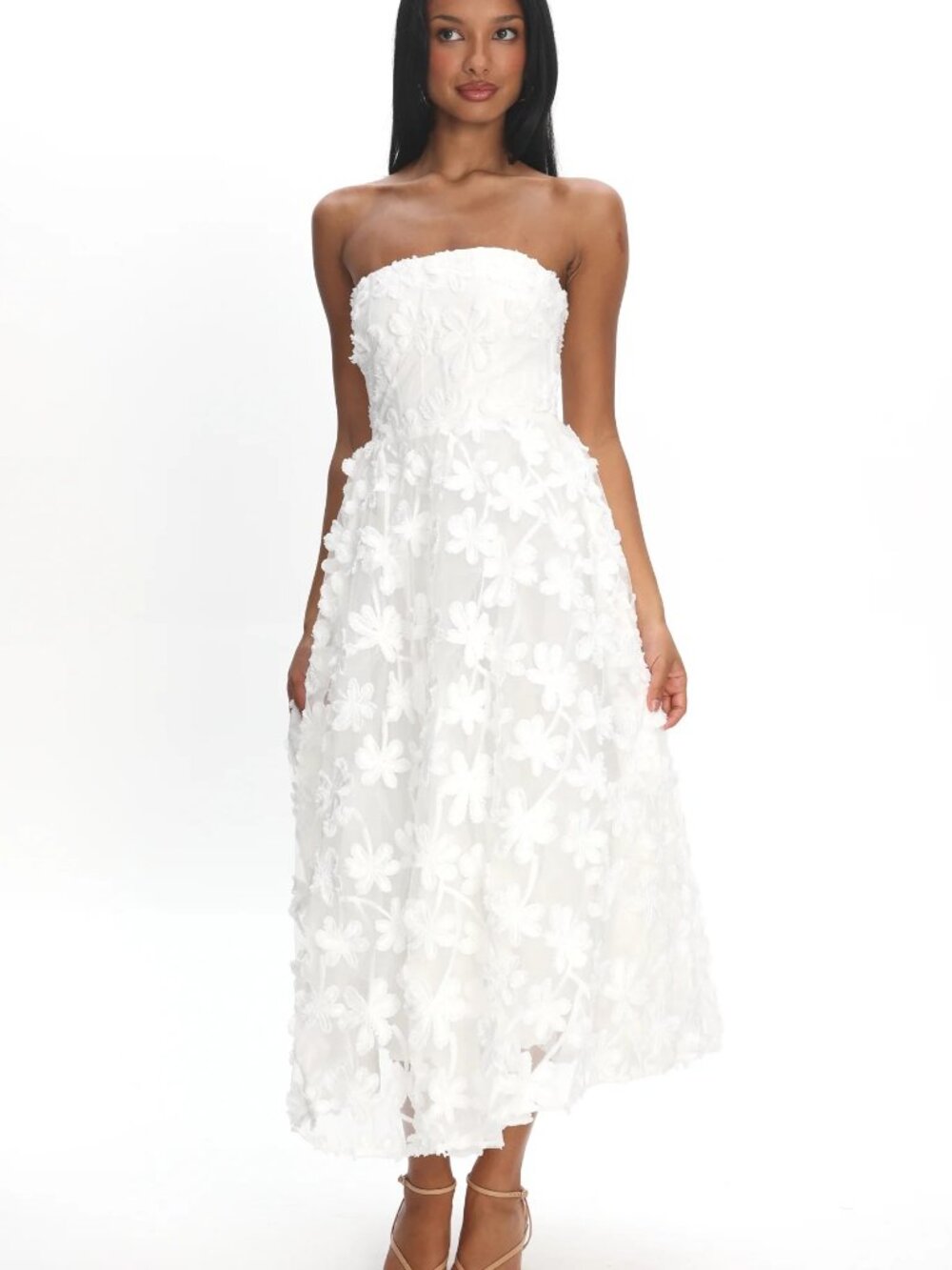 Selfie Leslie Dori Floral Embellished Midi US Size 10
